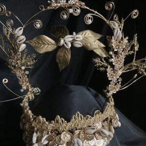 Handmade Cowrie Shell & Gold Coins Headpiece