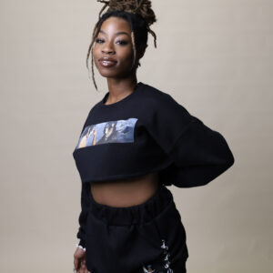 Black Skirt & Crop Top Set: Uchiha