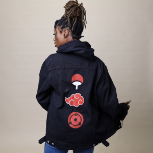 Unisex Uchiha Hand Painted Denim Jacket