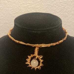 Handmade Rose Quartz Sun Copper Choker