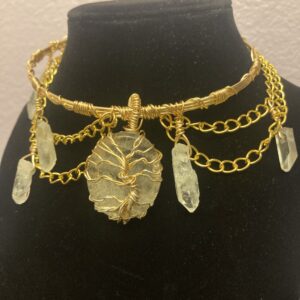 Handmade Tree Of Life Clear Quartz Choker