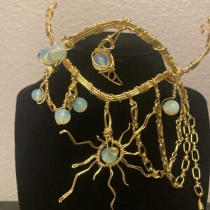 Handmade Opal Sun and Moon Choker