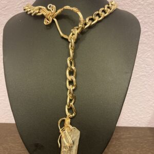 Cuban Link Choker With Clear Quartz Pendant